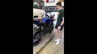 Start-up Yoshimura Yamaha R7 Race R-77 Works Full Exhaust System #shorts