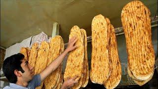 Baking Bread | Baking Iranian Bread | Cooking Barbari Bread in tehran Iran