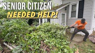 Homeowner gets out of HOSPITAL to find MASSIVELY OVERGROWN yard…Overwhelmed with FREE CLEANUP