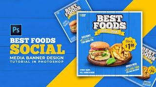 Food Social Media Banner Design | Adobe Photoshop Tutorial | Speed Art | Grafix Mentor