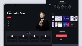 Responsive Personal Portfolio Website Using HTML CSS Javascript from Scratch | Dark/Light Mode