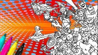 Marvel Superheroes Avengers, X Man, Fantastic 4 Coloring Set