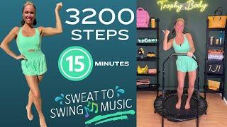 3200 Steps | Rebounder Fat Burning Workout | Sweat to Swing Music | Low Impact | Lower Body Workout