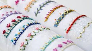 14 Hand Embroidery Borders for Beginners | Basic Embroidery Stitches