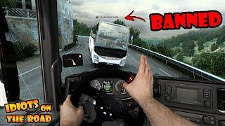 IDIOTS on the road #94 - BANNED crashing a BUS | Real Hands Funny moments - ETS2 Multiplayer