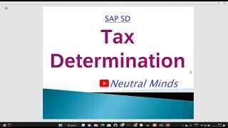 SAP SD Tax Determination process with configuration