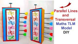 parallel lines and a transversal maths TLM model - diy - easy steps | craftpiller @howtofunda