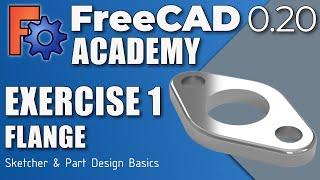 FreeCAD 0.20 - Basic Exercise #1 - FLANGE (EN)