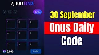 Onus Daily Code 30 September | Daily Code Onus Tap Tap | Onus Daily Code Today