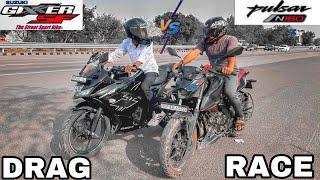 BAJAJ PULSAR N160 VS SUZUKI GIXXER SF 150 || DRAG RACE || @DRAGGER_JATIN