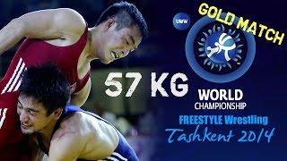 Gold Match - Freestyle Wrestling 57 kg - K.YANG (PRK) vs V.KINCHEGASHVILI (GEO) - Tashkent 2014