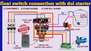 Float switch connection with dol starter