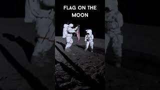 Apollo 14 Moon Mission: U.S. Flag on Lunar Surface  | #Shorts #luminouscosmos #usa