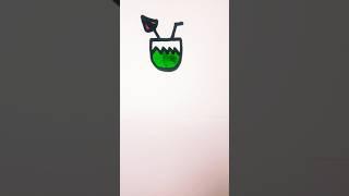 HOW TO DRAW GREEN COCONUT #art#drawing#water#healthy#music#easy#simple#drink@A.D.art& craft world