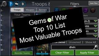 Gems of War | Top 10 Most Valuable Troops