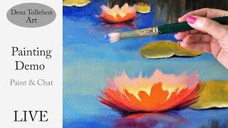 "Ultramarine Lilies" Part 1 LIVE Oil Colors Painting Demonstration with Dena Tollefson