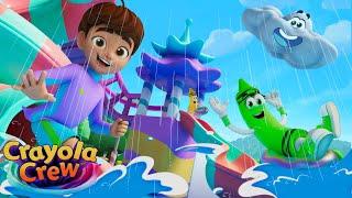 Rainy Day Waterpark with the Crayola Crew! | Fun & Creative Adventure Cartoons for Kids & Families