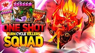 ONE SHOT TEAM with NEW 2A KAHLI - Summoners War