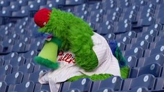 The Phillies Phanatic Working the GIANT Food Stores Deli Counter in the Offseason