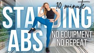 10-minute FULL STANDING Abs | No Equipment & No Repeat