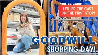 I FILLED THE CART on my First Goodwill Stop! | Vintage Thrift with Me + Haul