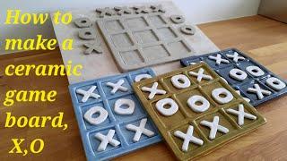 How I make a ceramic game board, X,O. Home Studio, Pottery, Handmade, 