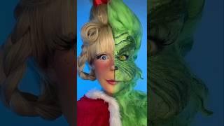 Grinch/Cindy Lou Transformation! #halfandhalf #thegrinchmakeup #christmasmakeup