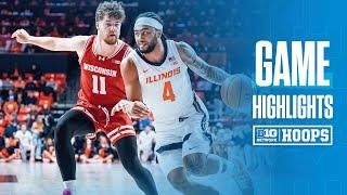 Wisconsin at Illinois | Highlights | Big Ten Men's Basketball | 12/10/2024