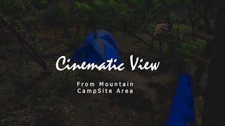 Cinematic Drone View From Mountain Camp Site Area - No Copyrights