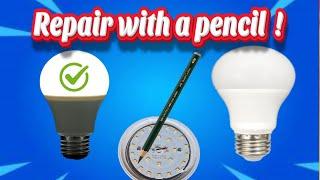 How to Fix a Broken LED Bulb with a Pencil - Easy DIY Repair Tutorial