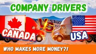 American VS Canadian Truck Drivers' PAY Comparison! Who Makes More MONEY$