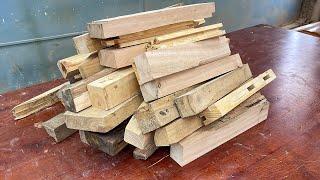 Extremely Useful Wood Scrap Recycling Ideas // Build A Thousand Dollar Desk From Scrap Wood