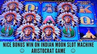 NICE BONUS WIN ON INDIAN MOON SLOT MACHINE - ARISTOCRAT GAME - SunFlower Slots