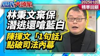 綠執政下「司法奇蹟」？林秉文涉洗錢棄保潛逃還嗆藍白 陳揮文「1句話」點破司法內幕《庶民大頭家》精華回顧 20250109 #鄭麗文 #蔡正元 #黃敬平 #陳揮文@庶民大頭家