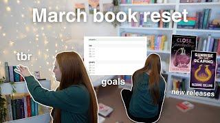 March book reset  | TBR, goals, new releases, & reorganizing