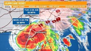 Tracking Debby: Hurricane Debby makes landfall in Florida's Big Bend region