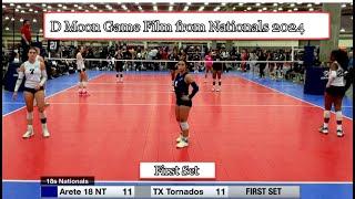 Delaney Moon Volleyball Game film from 18s Nationals vs TX Tornados Set 1. #libero #dmoon