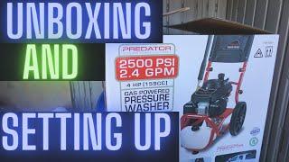 HARBOR FREIGHT 2500 PSI GAS PRESSURE WASHER/ UNBOXING/SETUP