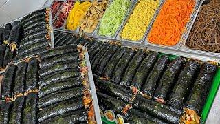 10평도 안되는 동네 김밥 집에서 하루 500줄 완판! 노점에서도 줄 서서 먹는 김밥 집! / Korean local gimbap restaurant