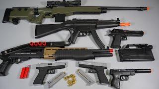 SWAT and Police Style Toy Gun - Shell ejecting SPAS12 - Glcok18C - MP5 -Sniper - Toy Guns Collection