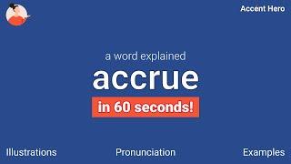 ACCRUE - Meaning and Pronunciation