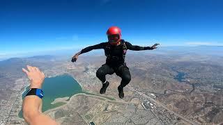 (New RAW series, unedited GoPro) Free fly at skydive Elsinore with tyedie the skydive guy