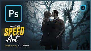 "A Kiss Under The Moonlight" - Speed Art (Photoshop Compositing)