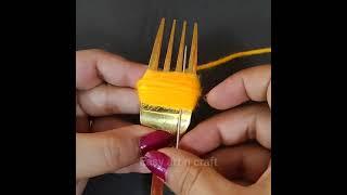 #Shorts #woolenflower Embroidery woolen flower making using Fork - Flower Making Trick