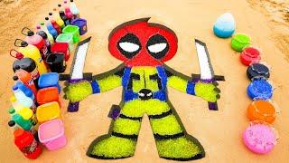 How to make Deadpool with Orbeez, Coca Cola, Fanta, Pepsi, Mirinda, Mtn Dew vs Mentos and Soda