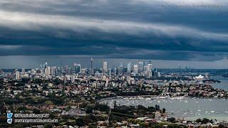 Storm moves over Sydney Australia in early spring