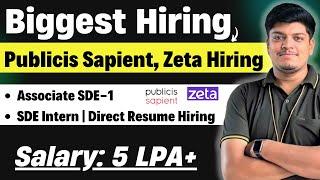 Finally Publicis Sapient, Zeta, Rapido Hiring | Off Campus Drive 2025, 2024, 2023, 2022 BATCH