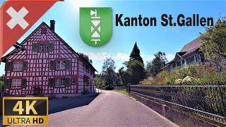 DRIVING Canton of SANKT GALLEN, Kanton St. Gallen, SWITZERLAND I 4K 60fps