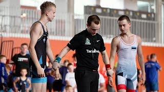 U17 Handreas Järvi (EST) vs Uku Veenpere (EST) 60kg. Greco-roman boys youth wrestling.