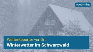 Winterwetter im Schwarzwald - Schneefall in den deutschen Mittelgebirgen